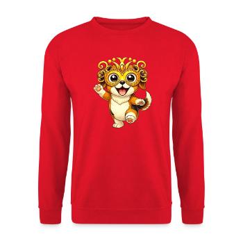Karneval Beagle Verkleidung Fasching Tanzen Freude - Unisex Pullover - Rot - Vorne - Alina (178cm) & Michal (187cm)