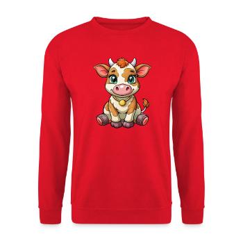 Baby cow - Unisex Sweatshirt - red - Front - Alina (178cm) & Michal (187cm)