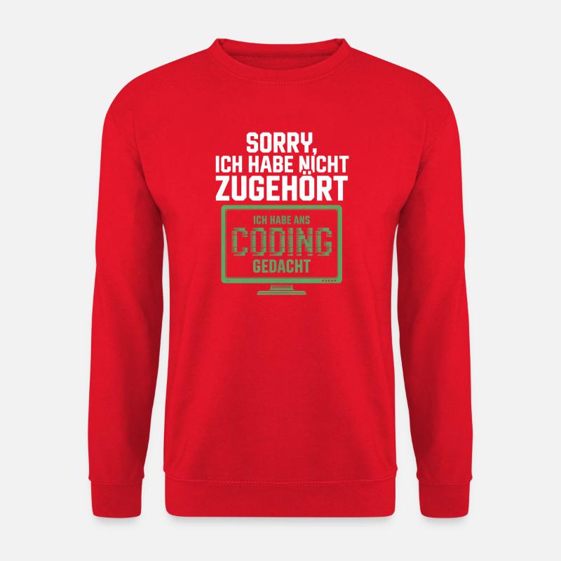 Sorry, I thought coding - Unisex Sweatshirt - red