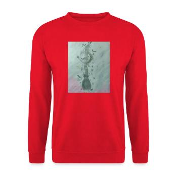 Magischer Zauberstab und Spirale - Unisex Pullover - Rot - Vorne - Alina (178cm) & Michal (187cm)