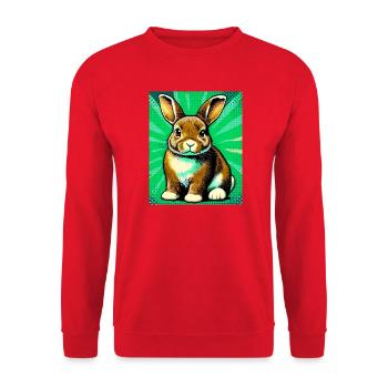 lapin - Sweat-shirt Unisexe - rouge - Devant - Alina (178cm) & Michal (187cm)