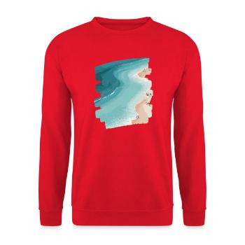 Palmiers de mer de plage rétro - Sweat-shirt Unisexe - rouge - Devant - Alina (178cm) & Michal (187cm)