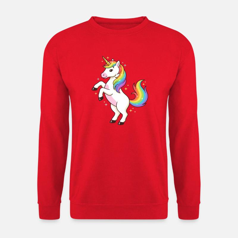 Regenbogen-Einhorn-Funkeln - Unisex Pullover - Rot
