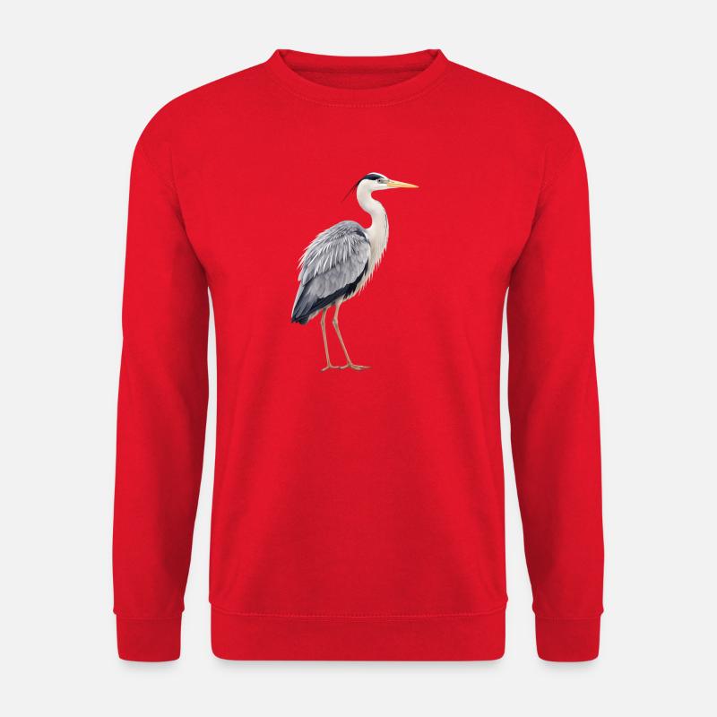 Realistischer Graureiher - Unisex Pullover - Rot