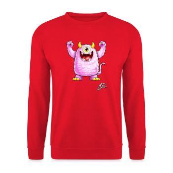 Soft purple monster - Unisex Sweatshirt - red - Front - Alina (178cm) & Michal (187cm)
