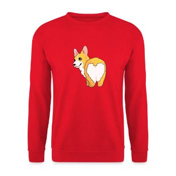 Corgi Coeur Coloré Derrière - Sweat-shirt Unisexe - rouge - Devant - Alina (178cm) & Michal (187cm)