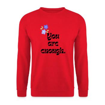 you are enough - Unisex Pullover - Rot - Vorne - Alina (178cm) & Michal (187cm)