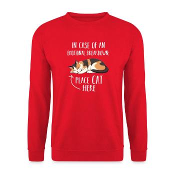 Cat - Unisex Sweatshirt - red - Front - Alina (178cm) & Michal (187cm)