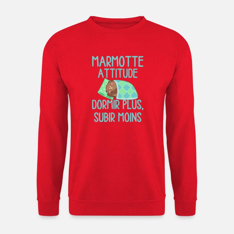Marmotte Attitude Dormir Plus - Sweat-shirt Unisexe - rouge