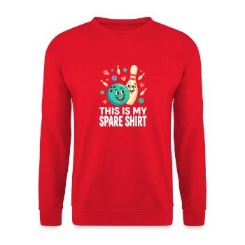 Cette blague sur le bowling sur la chemise de rechange - Sweat-shirt Unisexe - rouge - Devant - Alina (178cm) & Michal (187cm)