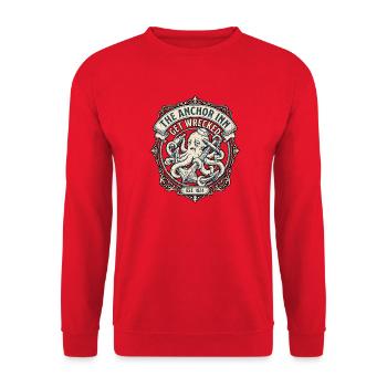 Hafenkneipen Kultur - Unisex Pullover - Rot - Vorne - Alina (178cm) & Michal (187cm)