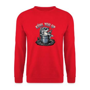 Cooler Karpfen Angler Abkühlung - Unisex Pullover - Rot - Vorne - Alina (178cm) & Michal (187cm)