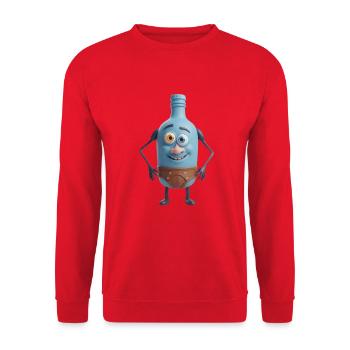 Ami de la bouteille bleue en slip - Sweat-shirt Unisexe - rouge - Devant - Alina (178cm) & Michal (187cm)