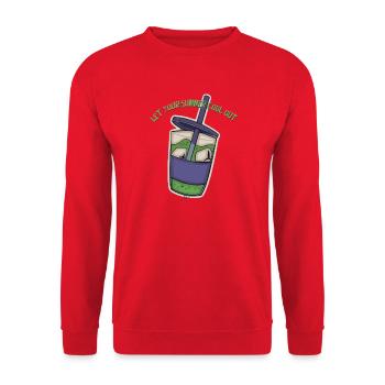 Summer Cool Drink Sticker - Unisex Sweatshirt - red - Front - Alina (178cm) & Michal (187cm)