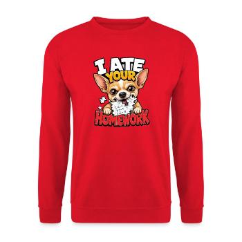 Chihuahua - Unisex Pullover - Rot - Vorne - Alina (178cm) & Michal (187cm)