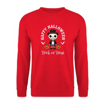 Joyeux cadeau de bonbons ou sort du squelette d’Halloween - Sweat-shirt Unisexe - rouge - Devant - Alina (178cm) & Michal (187cm)