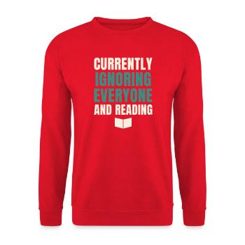 Currently Ignoring Everyone And Reading - Unisex Sweatshirt - red - Front - Alina (178cm) & Michal (187cm)