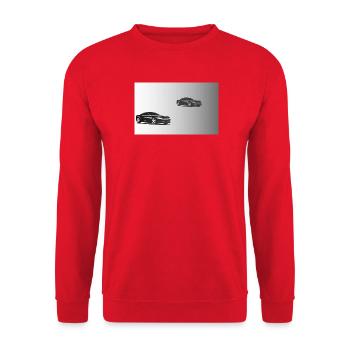 Auto - Unisex Pullover - Rot - Vorne - Alina (178cm) & Michal (187cm)