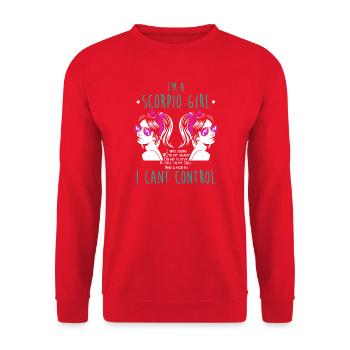 Sternzeichen Skorpion - Unisex Pullover - Rot - Vorne - Alina (178cm) & Michal (187cm)