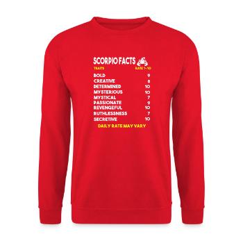 Sternzeichen Skorpion - Unisex Pullover - Rot - Vorne - Alina (178cm) & Michal (187cm)