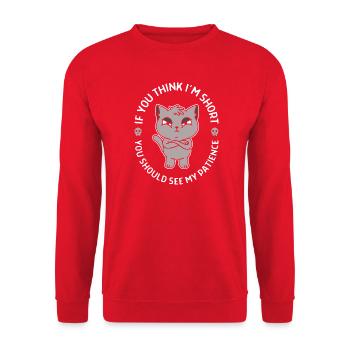 Wenig Geduld - Unisex Pullover - Rot - Vorne - Alina (178cm) & Michal (187cm)