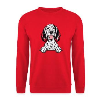 Englischer Setter - Unisex Pullover - Rot - Vorne - Alina (178cm) & Michal (187cm)