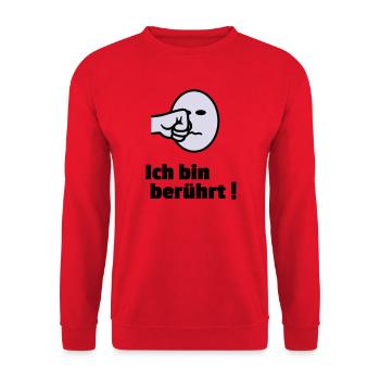 Ich bin berührt - Unisex Pullover - Rot - Vorne - Alina (178cm) & Michal (187cm)