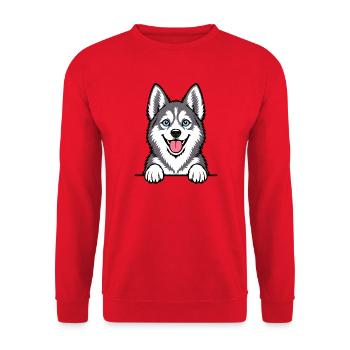 Alaskan Klee Kai - Unisex Pullover - Rot - Vorne - Alina (178cm) & Michal (187cm)