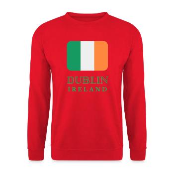 Dublin Flag City Pride - Unisex Pullover - Rot - Vorne - Alina (178cm) & Michal (187cm)