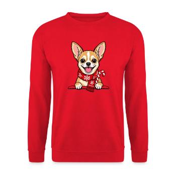 Weihnachten Chihuahua - Unisex Pullover - Rot - Vorne - Alina (178cm) & Michal (187cm)