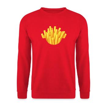 Tüte Pommes Frites Kostümersatz Verkleidung - Unisex Pullover - Rot - Vorne - Alina (178cm) & Michal (187cm)