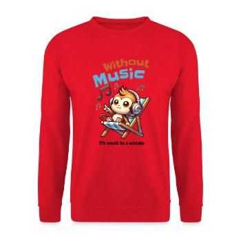 Without Music Monkey - Unisex Sweatshirt - red - Front - Alina (178cm) & Michal (187cm)