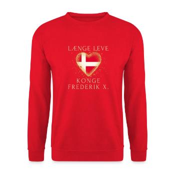 Læng leve Konge Frederik X Dänemark - Unisex Pullover - Rot - Vorne - Alina (178cm) & Michal (187cm)