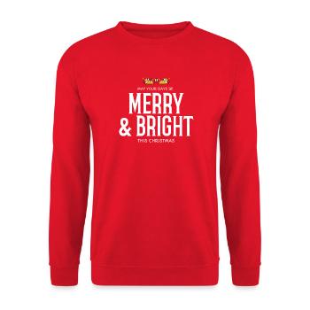 Merry Christmas Gift Happy Holidays - Unisex Pullover - Rot - Vorne - Alina (178cm) & Michal (187cm)