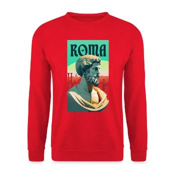 roma - Unisex Pullover - Rot - Vorne - Alina (178cm) & Michal (187cm)
