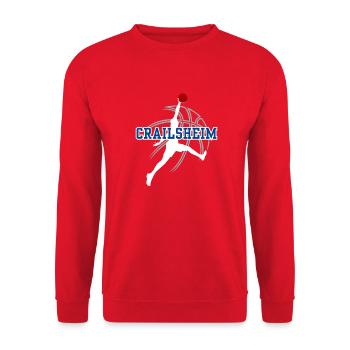 Crailsheim, meine Stadt! - Unisex Pullover - Rot - Vorne - Alina (178cm) & Michal (187cm)