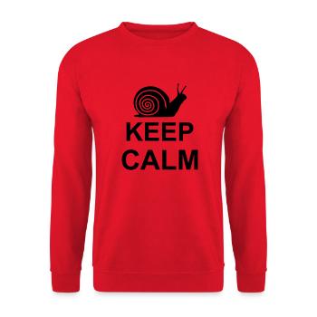 keep calm snail kg10 - Unisex Sweatshirt - red - Front - Alina (178cm) & Michal (187cm)