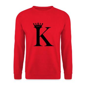 buchstabe K krone - Unisex Pullover - Rot - Vorne - Alina (178cm) & Michal (187cm)
