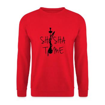 shisha_time - Unisex Pullover - Rot - Vorne - Alina (178cm) & Michal (187cm)