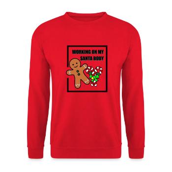 working santa body - Unisex Pullover - Rot - Vorne - Alina (178cm) & Michal (187cm)
