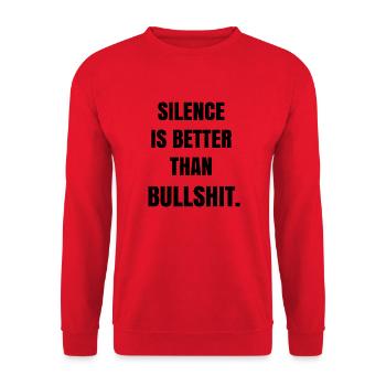 Silence is better than bullshit - Unisex Pullover - Rot - Vorne - Alina (178cm) & Michal (187cm)