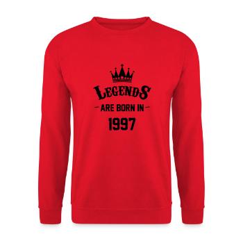 Legends are Born in 1997 - Unisex Pullover - Rot - Vorne - Alina (178cm) & Michal (187cm)