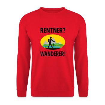 Rentner Wanderer Geschenk Opa - Unisex Pullover - Rot - Vorne - Alina (178cm) & Michal (187cm)