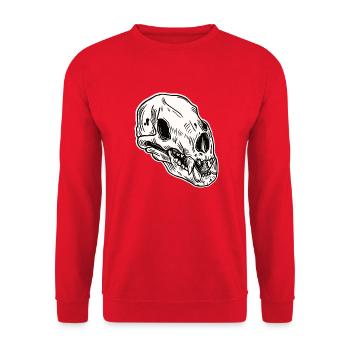 Skull Skeleton Skull Horror Cadeau d’Halloween - Sweat-shirt Unisexe - rouge - Devant - Alina (178cm) & Michal (187cm)