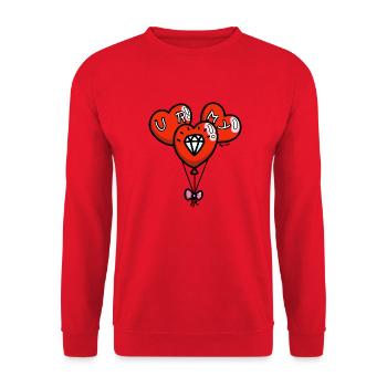 URMY DIAMOND Farben - Unisex Pullover - Rot - Vorne - Alina (178cm) & Michal (187cm)