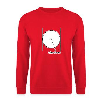 Vous êtes ici - 2 Saints Jean - . dans un cercle - Sweat-shirt Unisexe - rouge - Devant - Alina (178cm) & Michal (187cm)