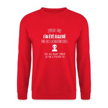 j'peux pas j'ai été enlevé par des martiens cadeau - Sweat-shirt Unisexe - rouge - Devant - Alina (178cm) & Michal (187cm)
