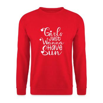 Les filles veulent juste avoir un soleil pour les filles - Sweat-shirt Unisexe - rouge - Devant - Alina (178cm) & Michal (187cm)