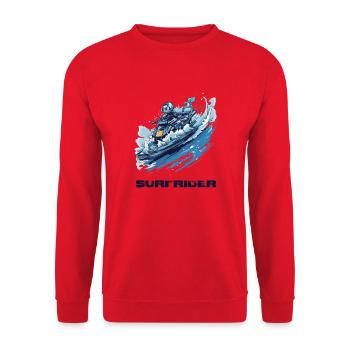 Moto marine Surfrider - Sweat-shirt Unisexe - rouge - Devant - Alina (178cm) & Michal (187cm)