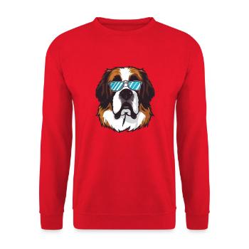 Saint Bernard Les Messieurs - Sweat-shirt Unisexe - rouge - Devant - Alina (178cm) & Michal (187cm)